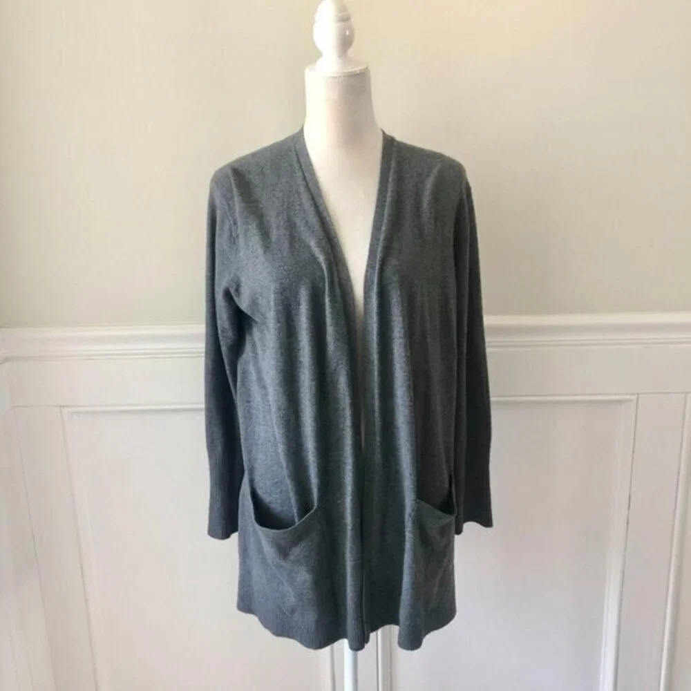 Lou & Grey Oversized Gray Cardigan Sweater XS